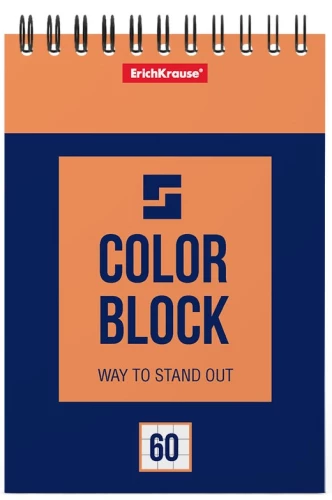 Spiraaliga märkmik - Color Block, A6, 60 lehte, ruuduline