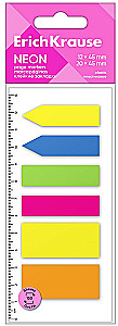 Sticky Notes Plastic - Neon, 12x45 mm, 20x45 mm, 150 sheets, 5 colors