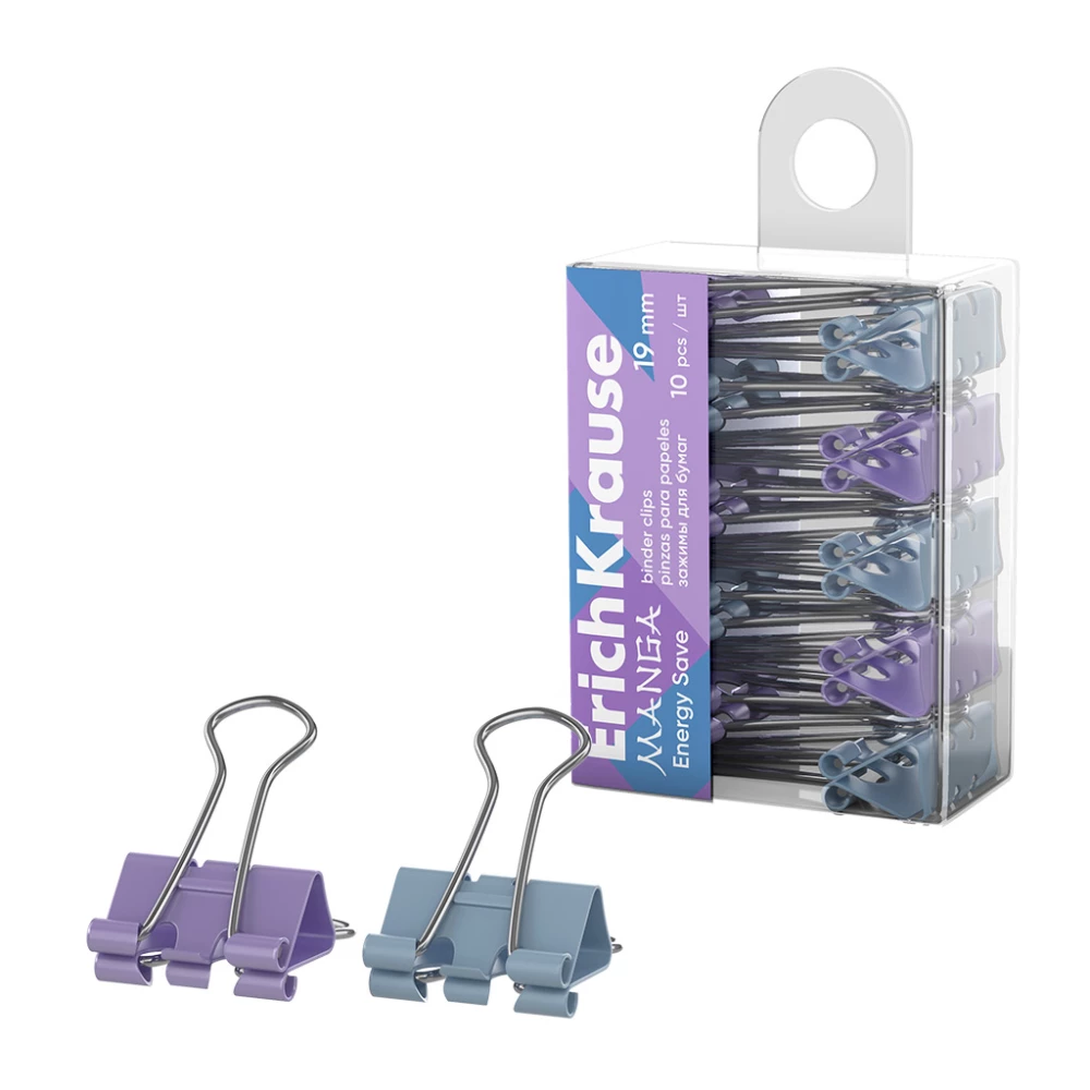 Spinacze do papieru Energy Save - Manga, 19 mm, asortyment