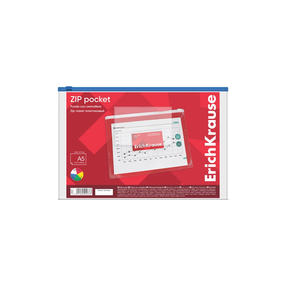 Zip-Beutel aus Kunststoff PVC Zip Pocket, A5, transparent