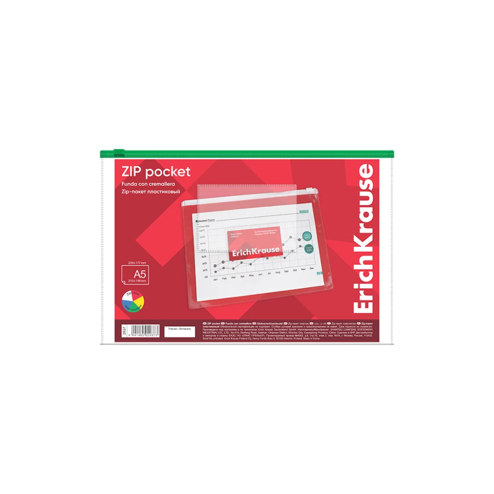 Zip-Beutel aus Kunststoff PVC Zip Pocket, A5, transparent