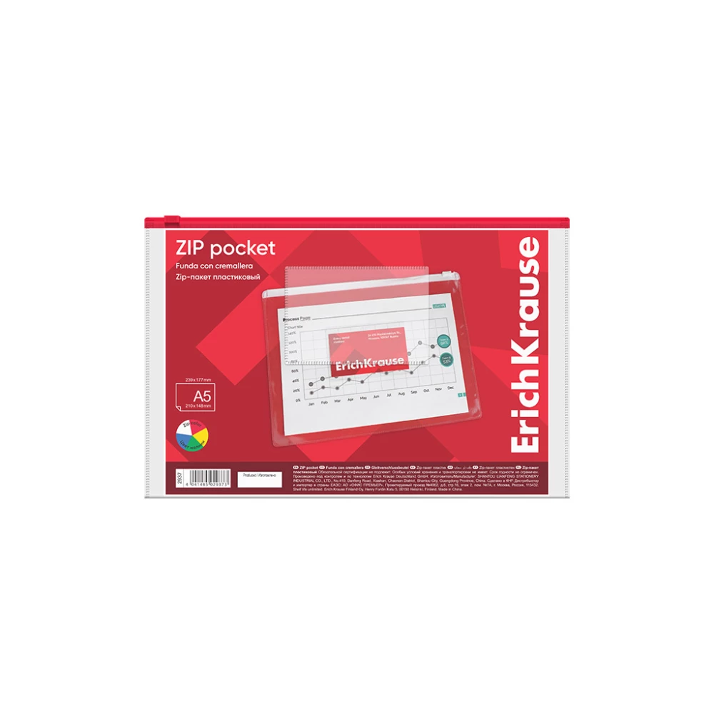 Zip-Beutel aus Kunststoff PVC Zip Pocket, A5, transparent