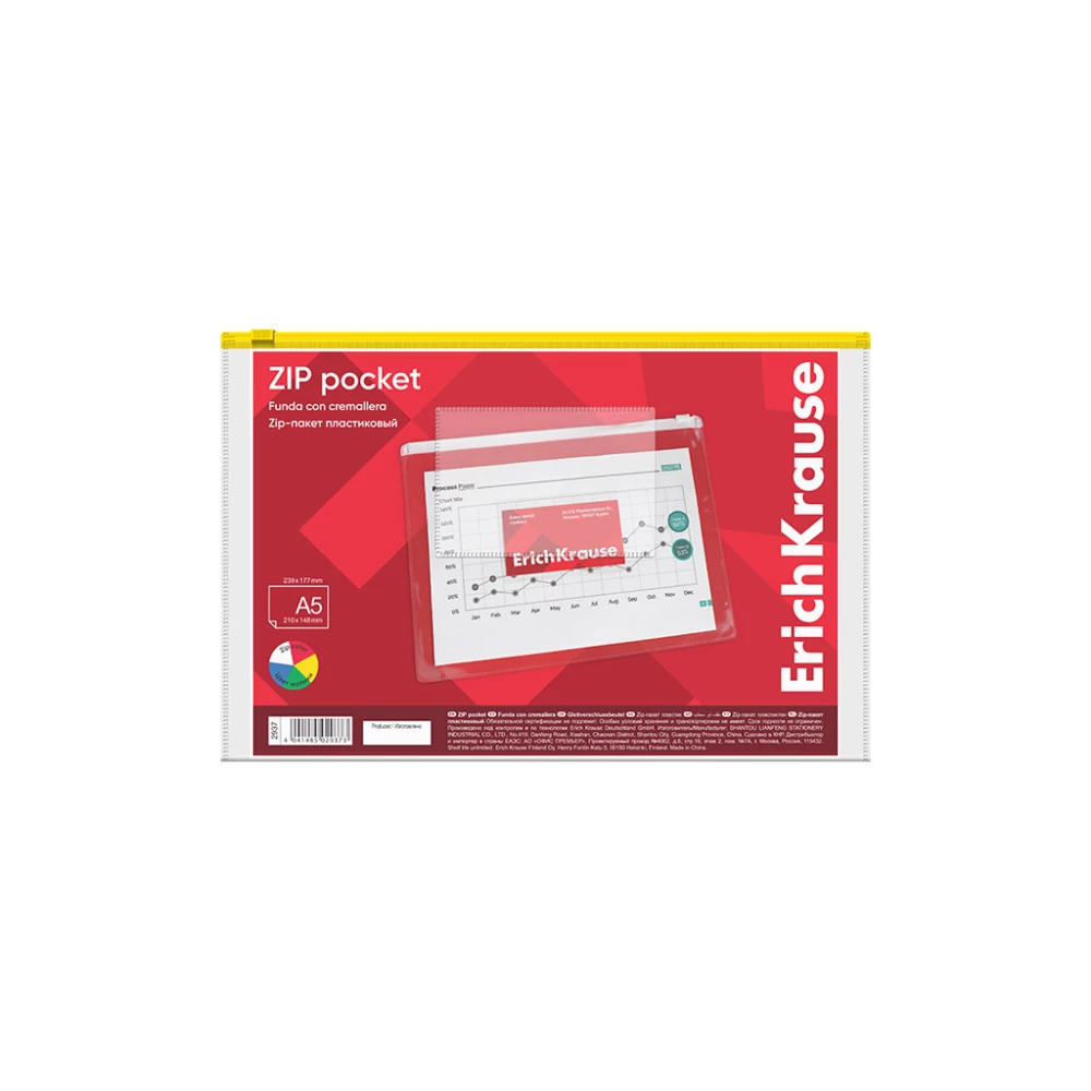 Zip-Beutel aus Kunststoff PVC Zip Pocket, A5, transparent