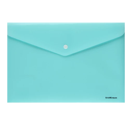 Taschen-Umschlag mit Knopf A4 - Diagonal Pastel Mint