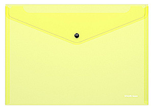 Taschenmappe mit Knopf aus Kunststoff Glossy Neon, A4, halbtransparent, in verschiedenen Farben