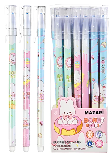 Gēla pildspalva ar dzēšamām tinte - Donut rabbit, zila, dažādībā