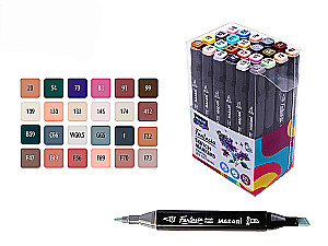 Doppelseitige FANTASIA Skizzenmarker Set, 24 Farben doppelseitig