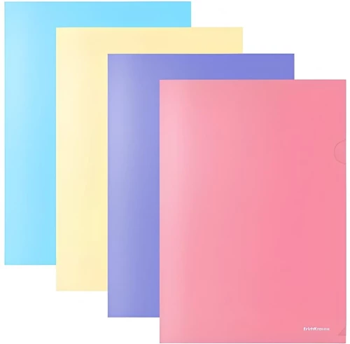 Папка-уголок пластиковая A4 Glossy Pastel, в ассортименте