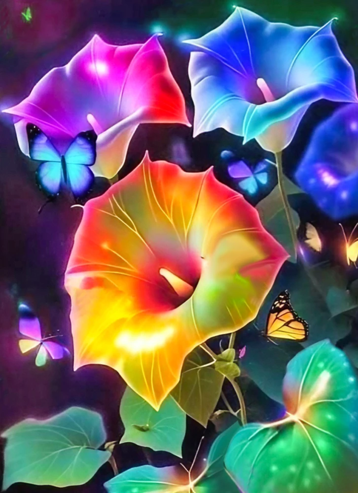 Painting by numbers with glowing paint - Neon Bells