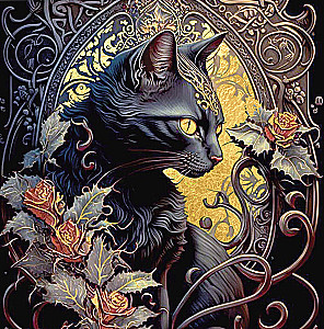 Numbered painting with gold leaf - Cat Aristocracy