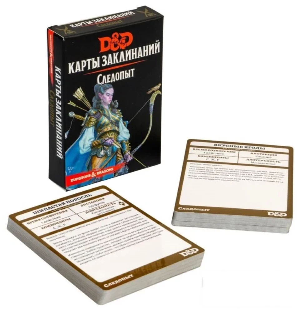 Gra planszowa - Dungeons & Dragons. Karty zaklęć. Tropiciel