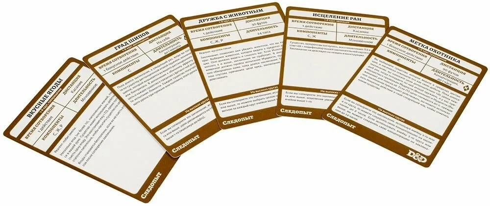 Gra planszowa - Dungeons & Dragons. Karty zaklęć. Tropiciel