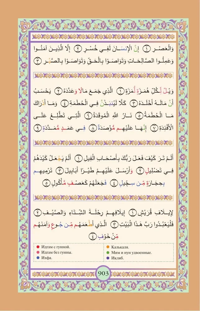Koran. Arabischer Text, Übersetzung ins Russische, Tajwid