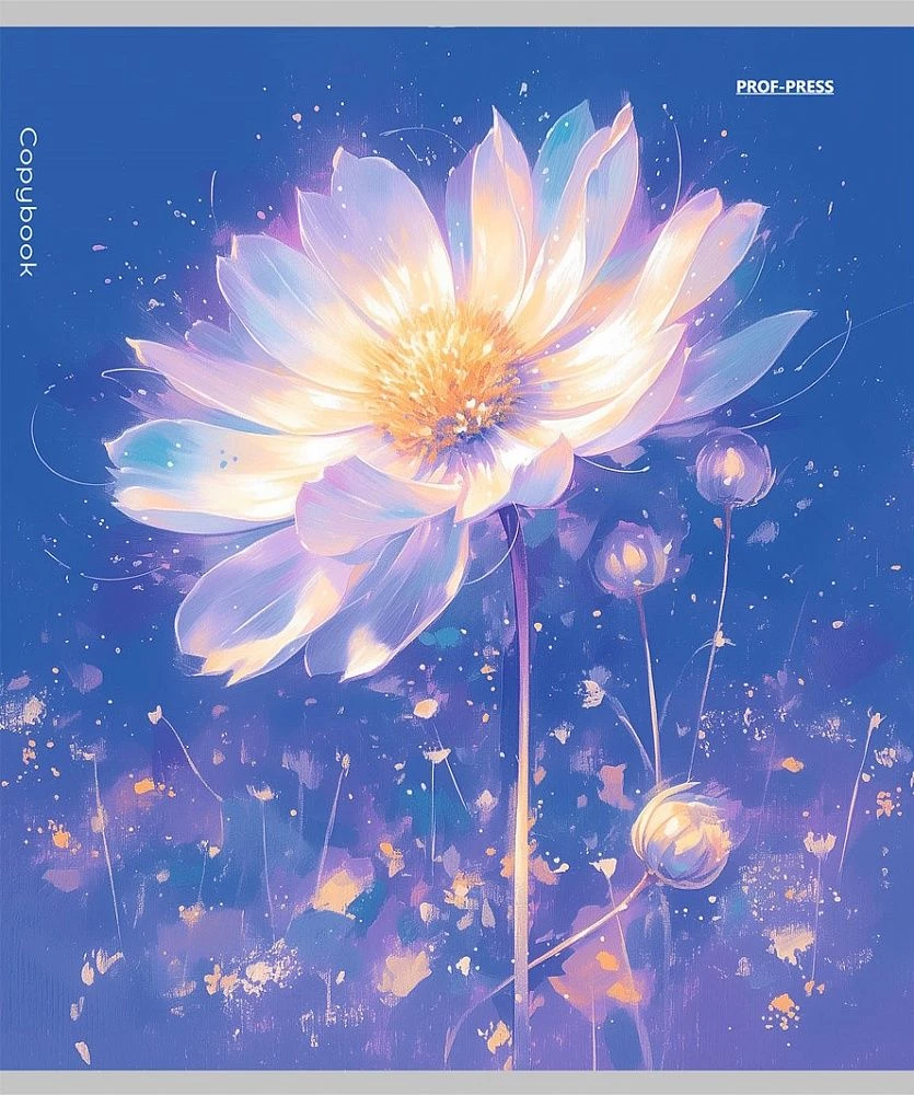 Notebook - Flowers Under the Moon, A5, 96 sheets, grid, assorted