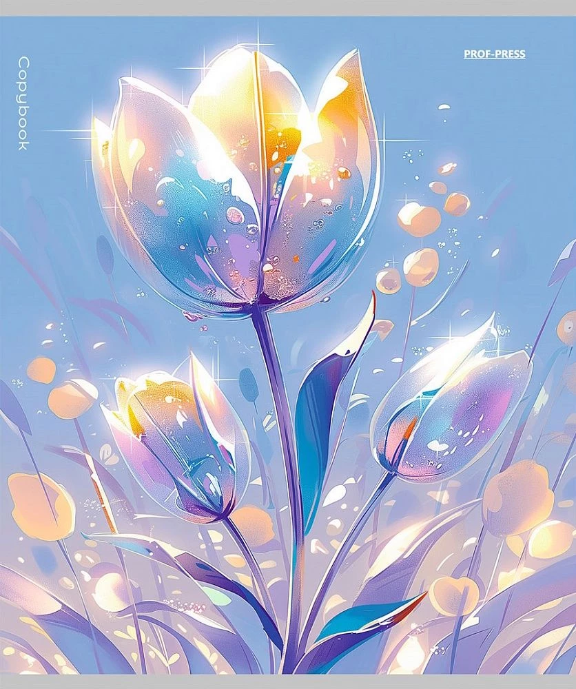 Notebook - Flowers Under the Moon, A5, 96 sheets, grid, assorted