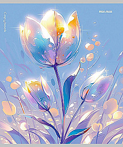 Notebook - Flowers Under the Moon, A5, 96 sheets, grid, assorted
