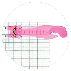 Plastic Stickers-Bookmarks - Cats, 25x120 mm, 50 pcs