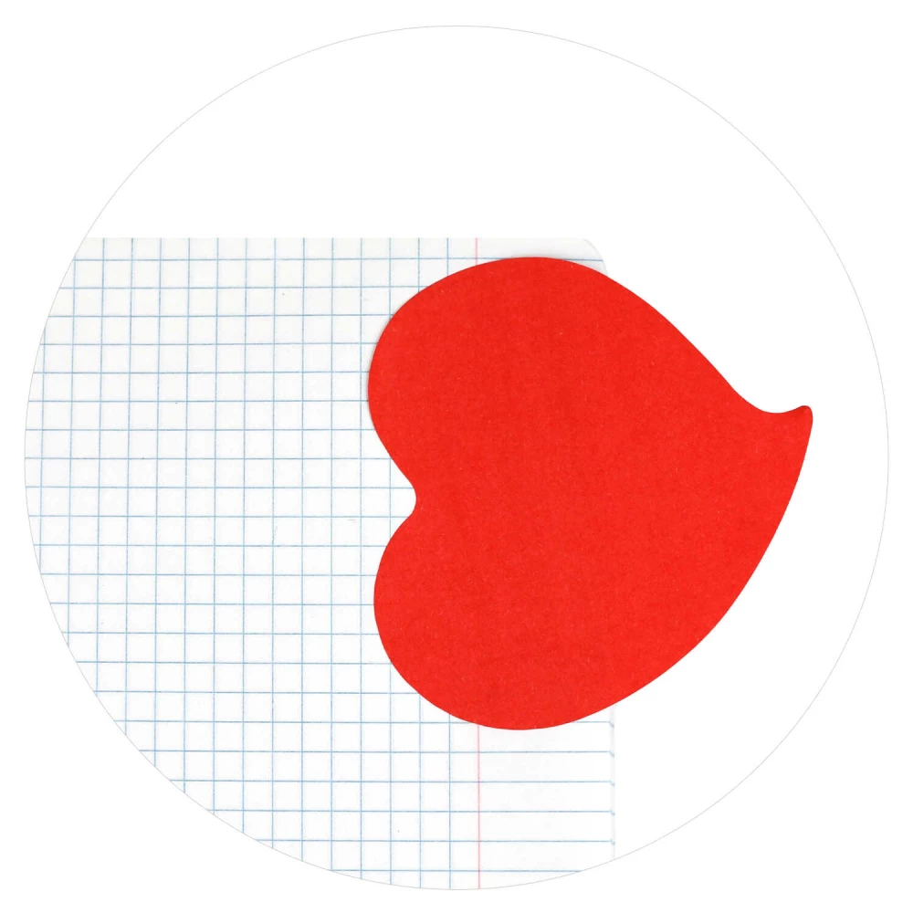 Papierowe karteczki samoprzylepne - Pluszowy miś, rozmiar 80x80 mm, 50 szt., czerwony