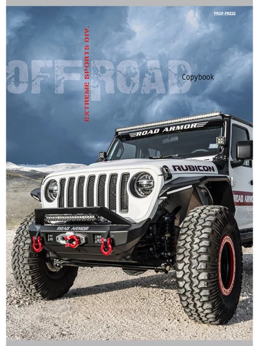 Notebook - White SUV, A4, 96 pages, grid