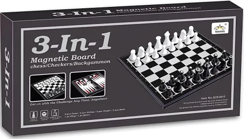 Stalo magnetinė žaidimas 3 in 1 (šachmatai, dama, nardai)