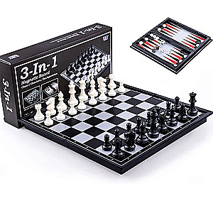 Gra magnetyczna 3 w 1 (szachy, warcaby, backgammon)