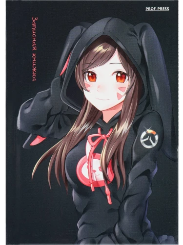 A6 Notebook - Anime Girl (Grid)