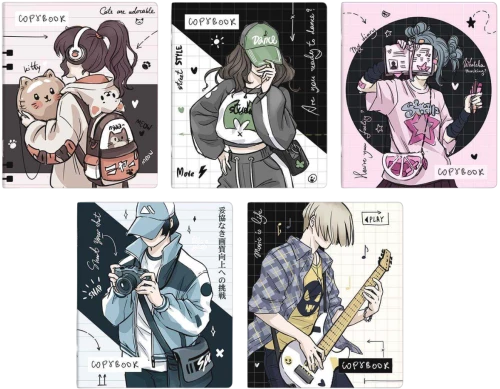 A5+ Notebook - Anime Teenagers (Grid)