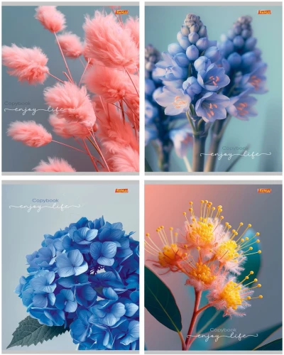 A5 Notebook - Delicate Flowers - 15 (grid)