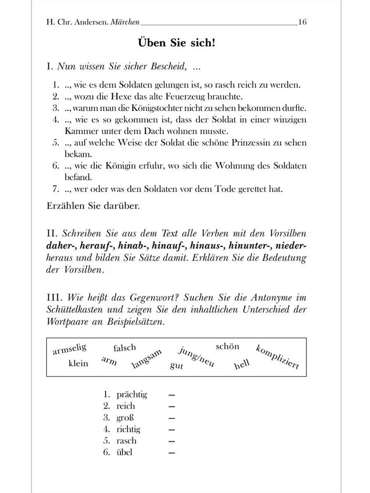 Anderseni muinaslood (Marchen). Saksa keeles