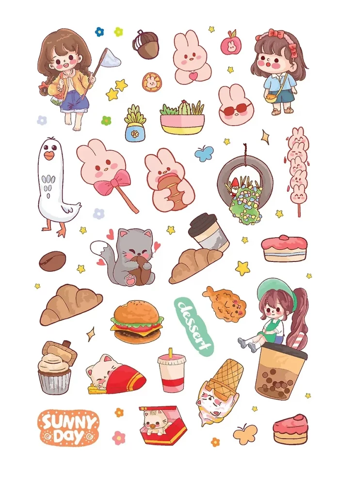 Kawaii Klubi kleebised (värvikas kaanekujundus)