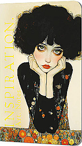 Notes Inspiration. Sztuka. Notatki. Klimt (kręcone brunetka w czarnej sukience)