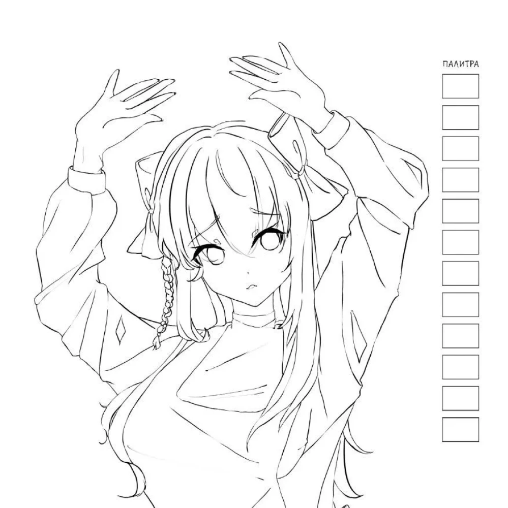 Anime! Piešimo knyga darbui su žymekliais. Mergaitė su laišku