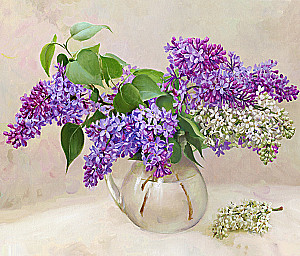 Paint by numbers - Elderberry. Lilac branches