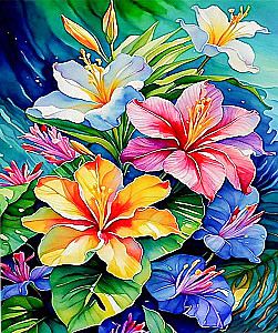 Painting by Numbers - Colorful Lilies