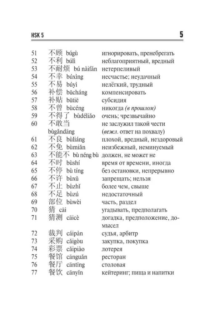 Китайский язык. Словарь лексики для уровней HSK 5-6