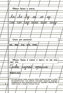 Schreibhefte für Kinder von 6-8 Jahren zum Lehrbuch von Zhukova. Set von drei Schreibheften
