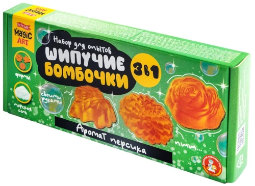 Experiment Set - Fizzy Bombs. Peach Scent. 3 in 1