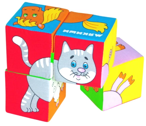 Soft Toy Cubes - Assemble the Picture. Domestic Animals