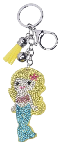 Mermaid Keychain with Rhinestones (6 colors)