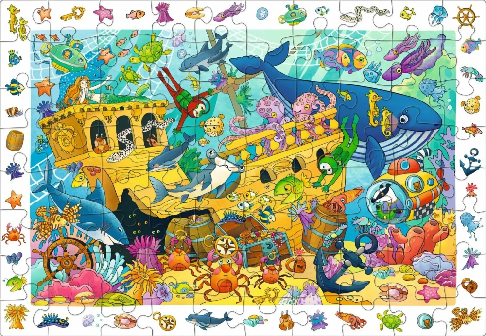 IQ Puzzle mit Entwicklungsspiel. Königreich des blauen Meeres (80 Teile)