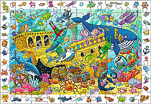 IQ Puzzle mit Entwicklungsspiel. Königreich des blauen Meeres (80 Teile)