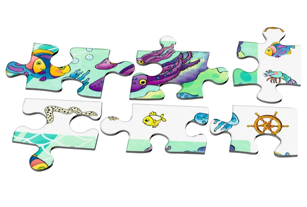 IQ Puzzle mit Entwicklungsspiel. Königreich des blauen Meeres (80 Teile)