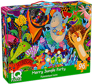 IQ Puzzle mit einem Entwicklungs-Spiel - Lustige Party im Dschungel (96 Teile)