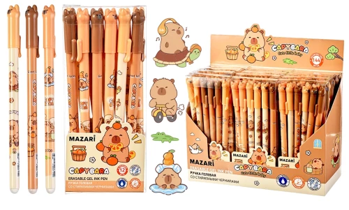 Gel pen with erasable ink Capybara, blue, assorted