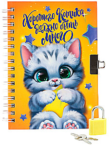 Locked Notebook - There Should Be Many Good Kittens, A6, 50 Sheets