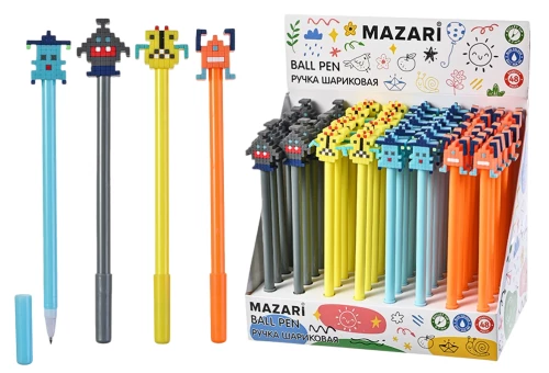 Pixel Ballpoint Pen, Blue, Assorted