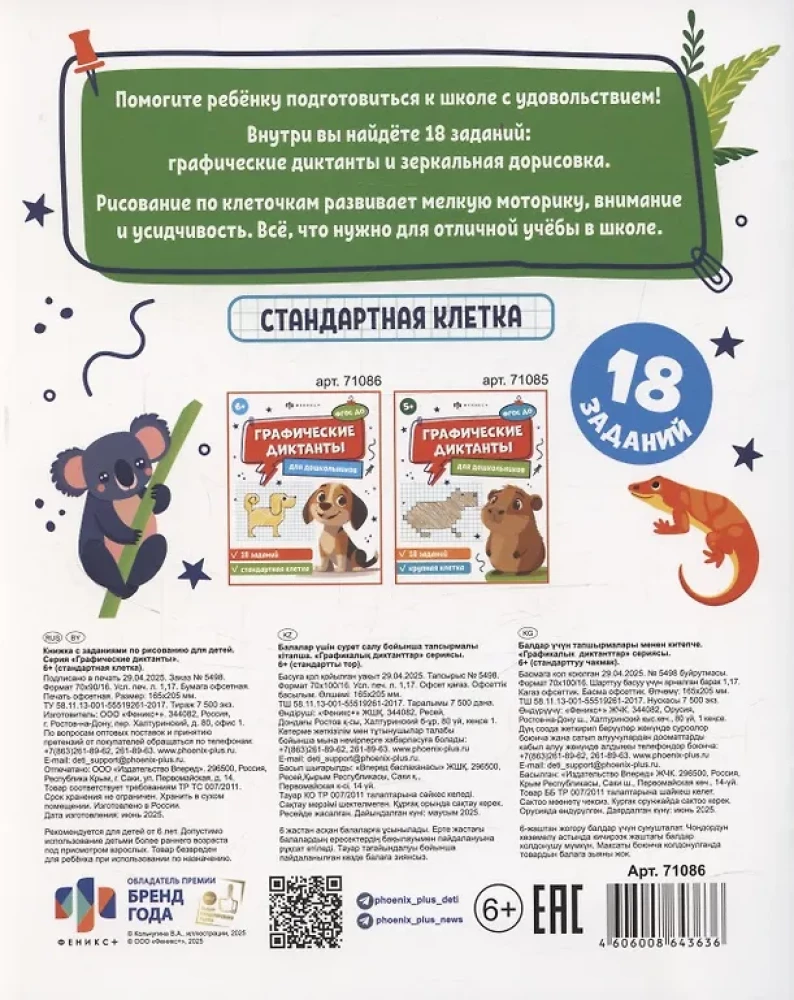 Książka z zadaniami dla dzieci. Dyktanda graficzne 4