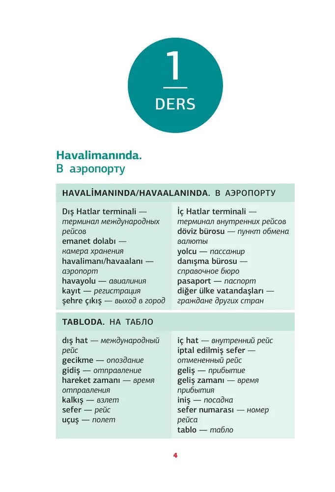Türkische Sprache. Übung zur Erinnerung aller Wörter für Fortgeschrittene