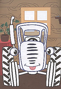 Blauer Traktor. Nützliche Maschinen