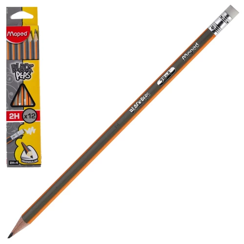 Bleistift mit Radiergummi MAPED 2H